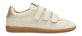 Fred de la Bretoniere Women Pearl Valencia Sneaker Leather Metallic Off White