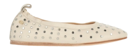 Fred de la Bretoniere Women Elodie Stud Ballerina Leather Beige