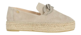 Fred de la Bretoniere Damen June Chain Espadrille Suede Light Taupe