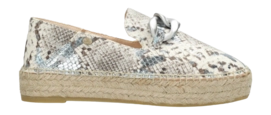 Fred de la Bretoniere Damen June Chain Espadille Printed Leather Light Blue