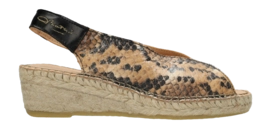 Fred de la Bretoniere Damen Jamy Sling Espadrille Printed Leather Brown