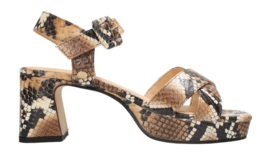 Fred de la Bretoniere Women Ekam Plateau Sandal Printed Leather Brown