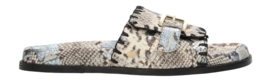 Fred de la Bretoniere Women Ebby Elena Slipper Python Printed Lt Light Blue