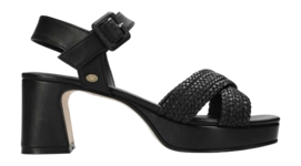 Fred de la Bretoniere Damen Ekam Plateau Sandal Woven Leather Black