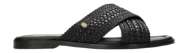 Fred de la Bretoniere Damen Ero Cross Slipper Woven Leather Black