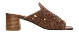 Fred de la Bretoniere Women Elicia Mule Slipper Woven Leather Cognac