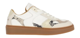 Shabbies Amsterdam Women Bossa More Sneaker Snake Leather Off White