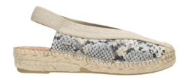 Shabbies Amsterdam Women Palma Ki Sling Espadrille Snake Off White Black
