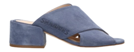 Shabbies Amsterdam Women Wayona Cross Slipper Suede Jeans Blue