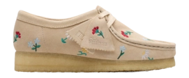 Veterschoen Clarks Originals Women Wallabee Taupe Embroidery