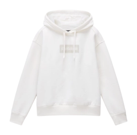 Pull à Capuche Napapijri Femme Box Logo White Heron
