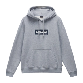 Hoodie Napapijri Men Box Logo Medium Grey Melange 25