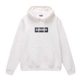 Pull à Capuche Napapijri Homme Box Logo White Whisper