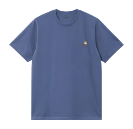 T-Shirt Carhartt WIP S/S American Script Unisex Blue Iris
