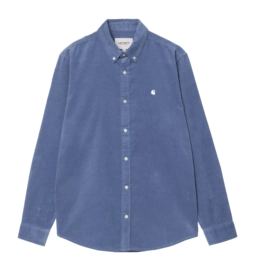 Hemd Carhartt WIP Unisex L/S Madison Fein Cord Blaue Iris / Wax