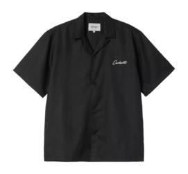 Hemd Carhartt WIP Unisex S/S Delray Schwarz / Weiß