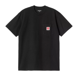 T-Shirt Carhartt WIP Unisex S/S Pocket Herz Schwarz / Rot