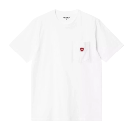 T-Shirt Carhartt WIP Unisex S/S Pocket Herz Weiß / Rot