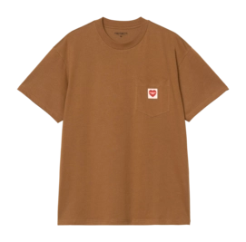 T-Shirt Carhartt WIP Unisex S/S Pocket Heart Hamilton Braun