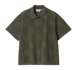 Hemd Carhartt WIP Damen S/S Temple Knit Dollar Green