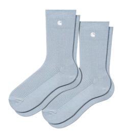 Chaussettes Carhartt WIP Unisexe Madison Air Sky / White (Lot de 2)