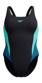 Maillot 1 Pièce Speedo Femme Eco Colourblock 2.0 Noir Bleu