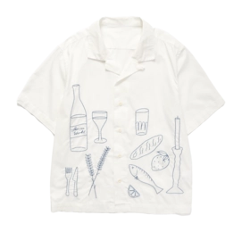 Shirt Service Works Unisex Light Twill Picnic Short Sleeve Off White
