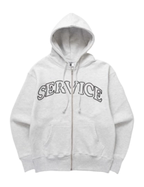 Zip Hoodie Service Works Unisex Arch Logo Ash
