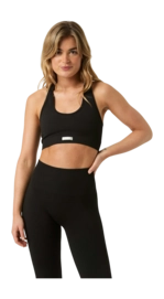 Sport BH Björn Borg Women Studio Low Seamless Sports Bra Black Beauty