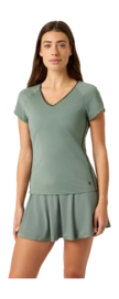 Tennisshirt Björn Borg Ace V-Neck T-Shirt Damen Agave Green