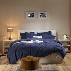 Bettwäsche MOODIT Freya Evening Blue Baumwolle Biber