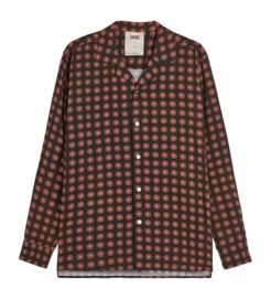 Hemd OAS Herren Coffee Lumo Viscose Long Sleeve