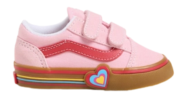Vans Toddler Old Skool V Heart Pink/Multi