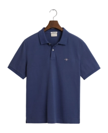 Polo Shirt Shirt GANT Men Reg Shield Ss Pique Polo Shirt Dusty Navy 25