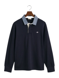 Polo GANT Men Reg Chambray Heavy Rugger Evening Blue 25