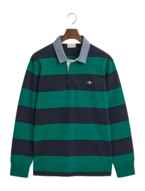 Polo GANT Men Reg Chambray Stripe Heavy Rugger Butternut Green 25