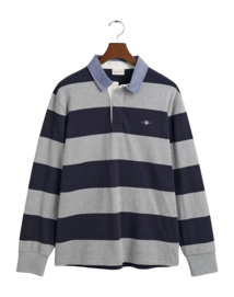 Polo GANT Homme Reg Chambray Stripe Heavy Rugger Grey Melange 25