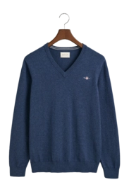 Pull GANT Homme Classic Cotton V-Neck Dark Jeansblue Melange 25