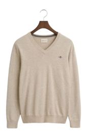 Trui GANT Men Classic Cotton V-Neck Light Beige Melange 25