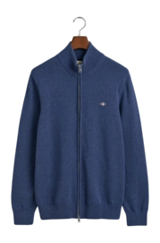 Sweatjacke GANT Herren Casual Cotton Zip Cardigan Dark Jeansblue Melange 25