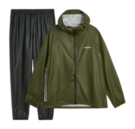 Regenpak Tretorn Unisex Packable Rainbreaker Set Forest Green