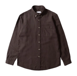 Shirt Edmmond Studios Men Linen Plain Chocolate