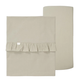 Ledikantlaken en Hoeslaken Set Koeka Ruffle Faro Sage