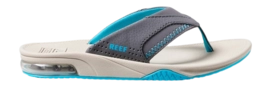 Slipper Reef Kids Fanning Grey Aqua Oak