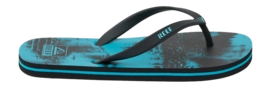 Slipper Reef Kids Switchfoot Print Washed Aqua