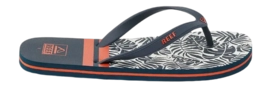 Slipper Reef Kids Switchfoot Print Navy Orange Tropic