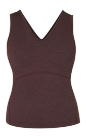 Vest Top Sweaty Betty Women Gaia V-Neck Sable Brown Marl 25