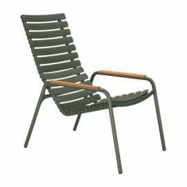 Loungestoel Houe Reclips Lounge Chair Bamboo Olive green