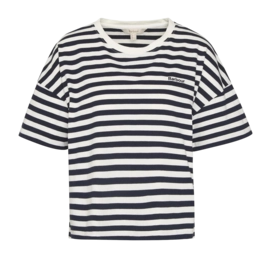 T-Shirt Barbour Damen Adria Top Navy Stripe