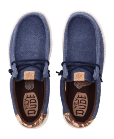 Slipper HEYDUDE Homme Wally Palm Jute Navy Blazer Chili Red
